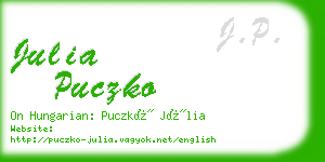 julia puczko business card